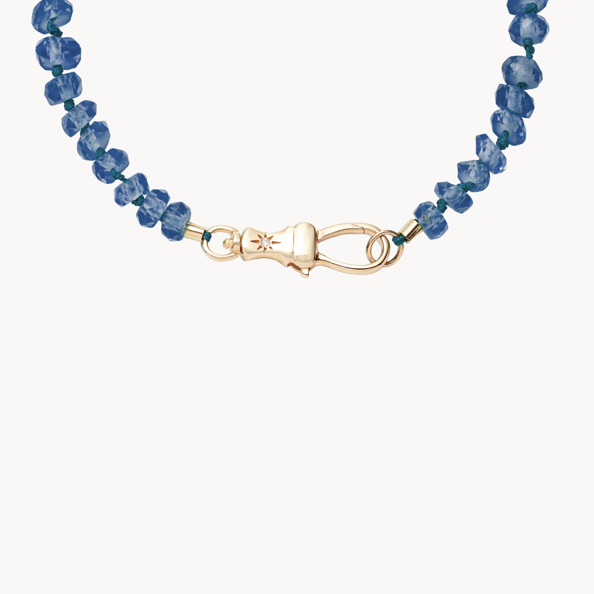 10K Yellow Gold Kyanite Beaded Mood Bracelet with Natural Kyanite & Brilliant Diamonds - Perfect for Stress Relief, Meditation & Spiritual Healing