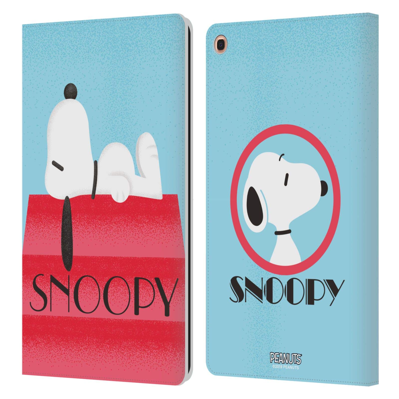 Head Case Designs Peanuts Snoopy Deco Dreams Leather Book Wallet Case for Samsung Galaxy Tab A 10.1 2019 - Perfect for Work, Travel, and School