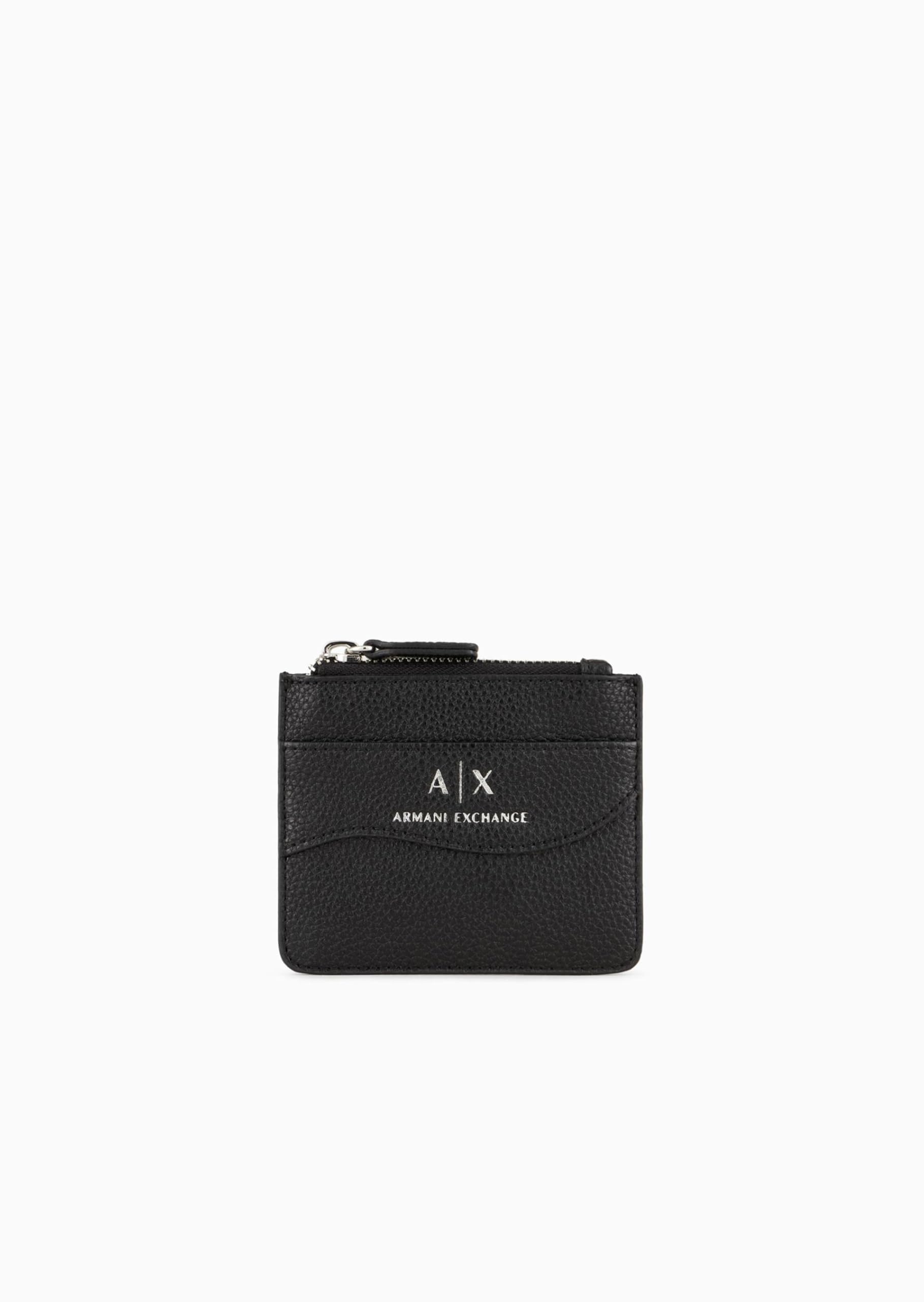 Armani Exchange Men's Slim RFID Blocking Leather Credit Card Holder Wallet - Perfect for Business, Travel & Everyday Use
