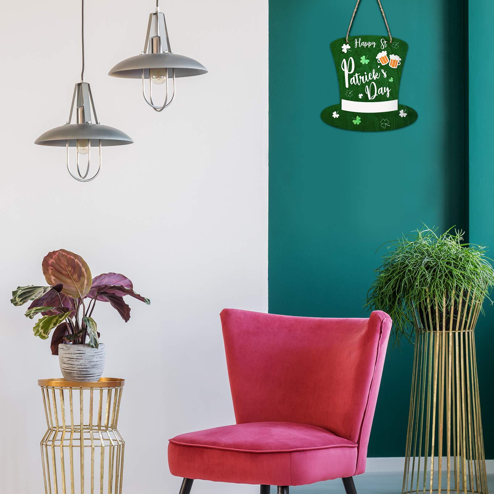 Jetec 3-Piece St. Patrick's Day Wooden Shamrock Wreath Set - Irish Front Door Hanging Decor, Green Welcome Sign for Home Wall & Door - Perfect for Irish-Themed Parties, Pub Decorations & Spring Festival Celebrations