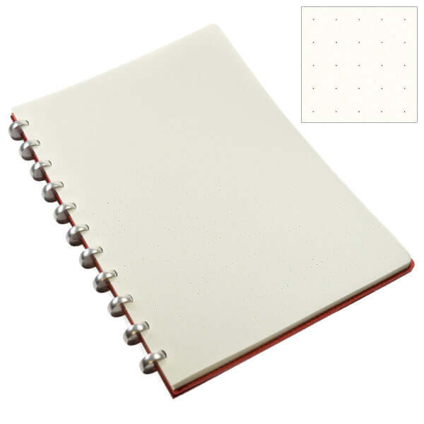 Atoma Pur Disc Bound Refillable Notebook - 210 x 295mm (8.3 x 11.7in) Red Leather Cover | Customizable Planner, Journal & Organizer for Office, School & Creative Projects