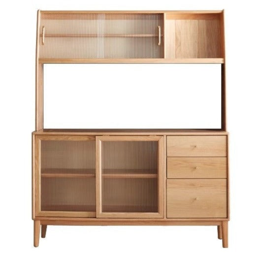 Solid Oak Wood Sideboards & Buffet Cabinets - Rustic Dining Room Storage Furniture for Home Decor & Entertaining