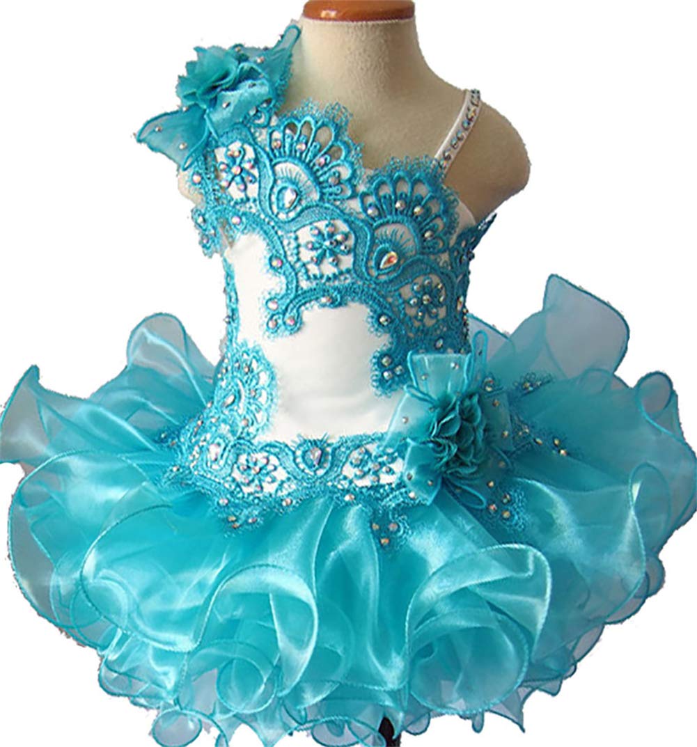 Jenniferwu One Shoulder Baby Girl's Pageant Dress for Newborn Toddler - Perfect for Birthday Parties, Photo Shoots & Special Occasions