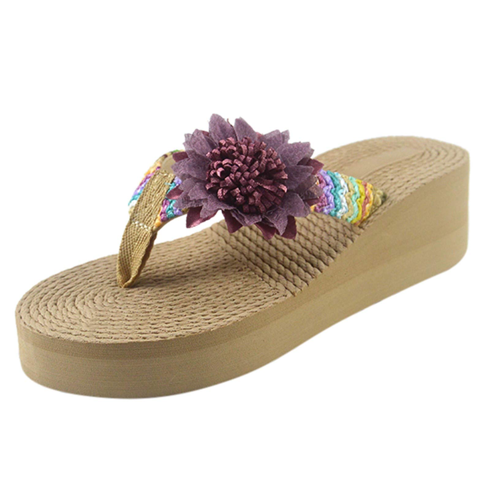 Women's Comfortable Summer Sandals - Flat Gladiator & Wedge Platform Sandals for Girls - Purple Closed Toe Cute Sandals | Perfect for Beach, Vacation, and Casual Outfits
