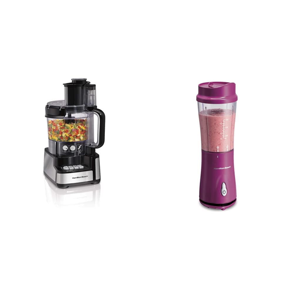 Hamilton Beach Food Processor & Blender Set for Kitchen & Smoothies