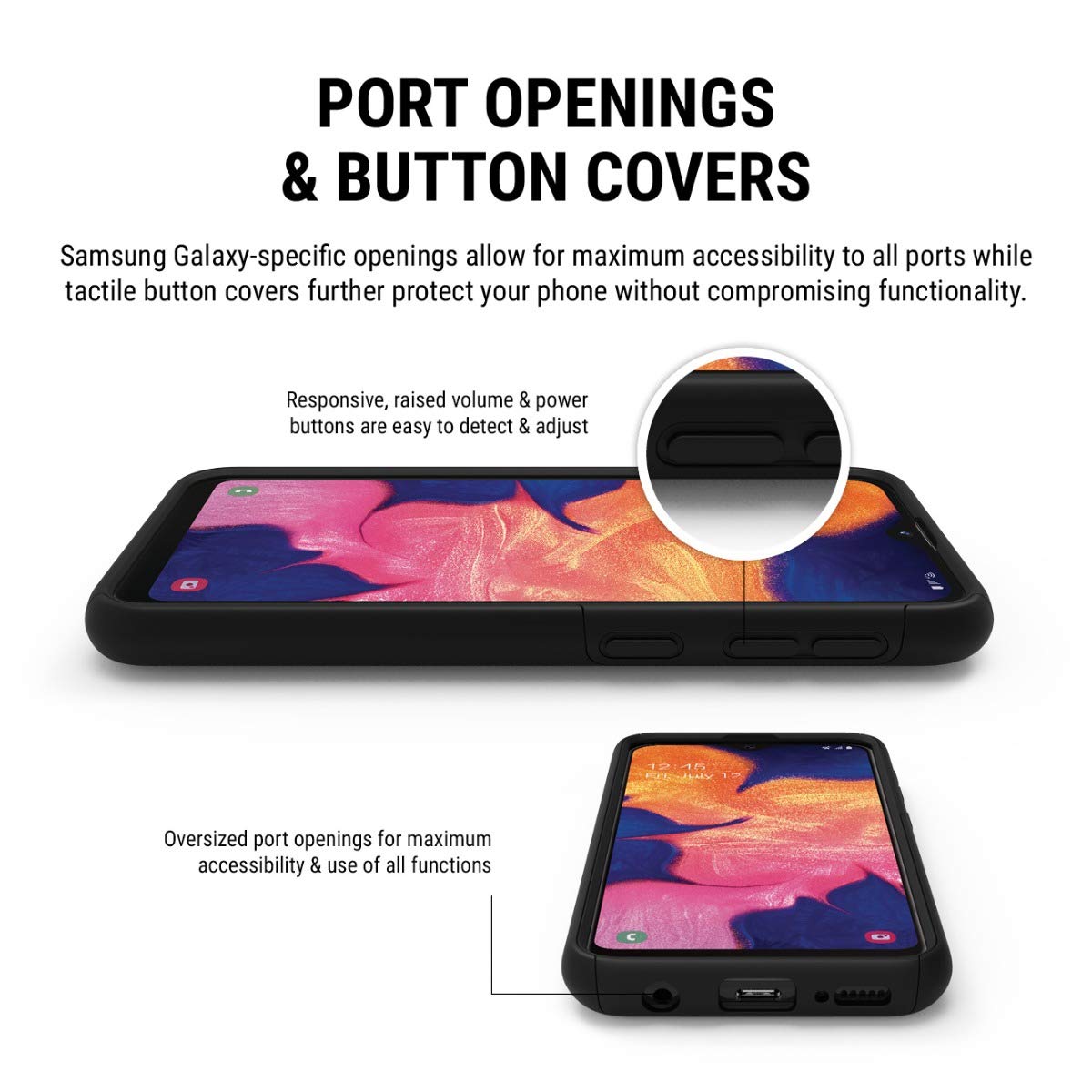Incipio DualPro Protective Case for Samsung Galaxy A10e - Shockproof & Slim Design - Matte Black Finish - Perfect for Everyday Use & Outdoor Activities