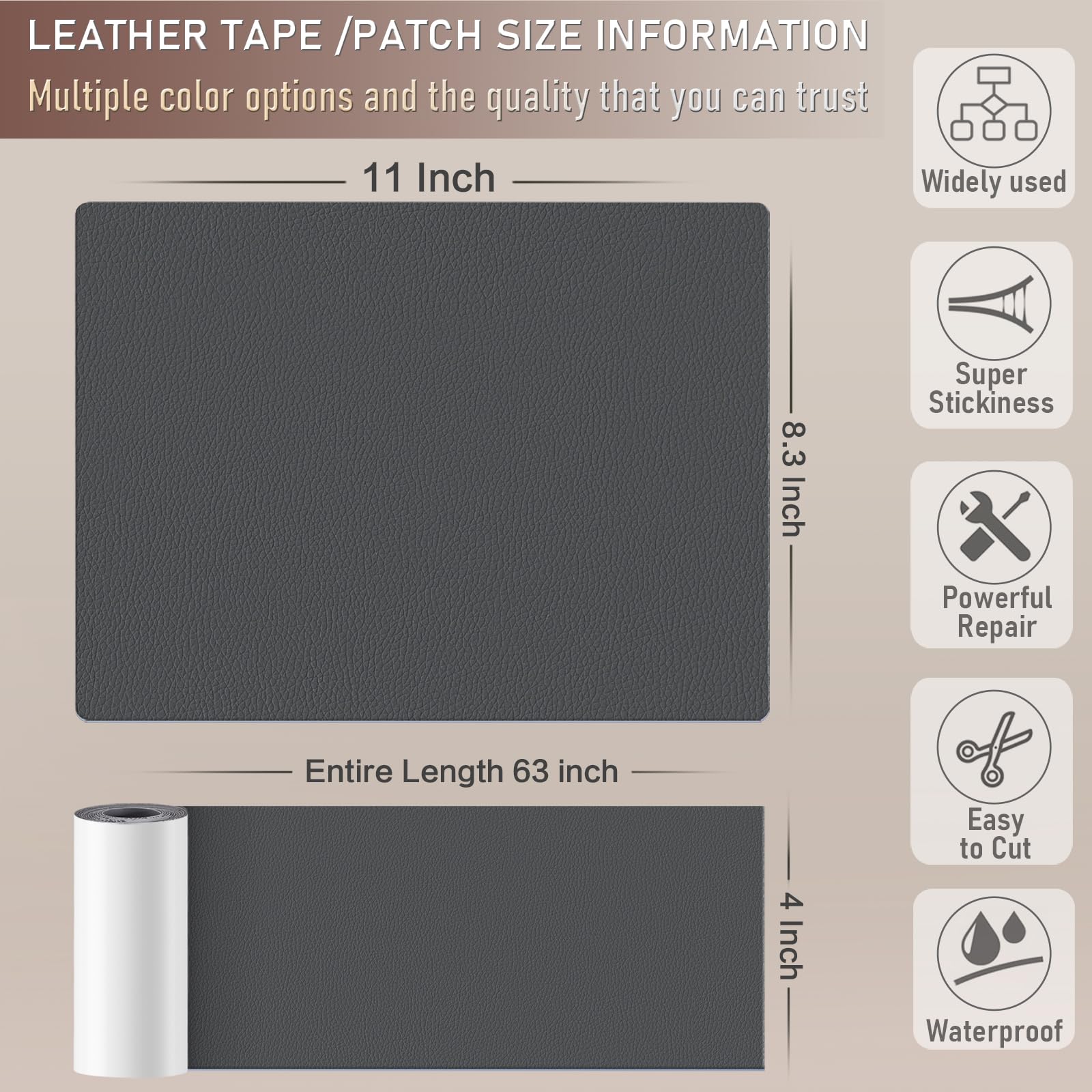 Self-Adhesive Leather Repair Patch Kit - 4