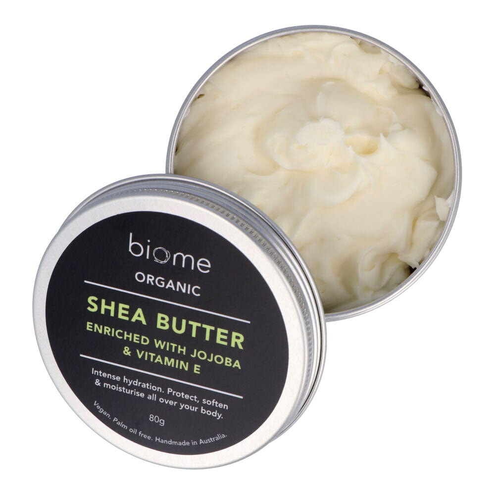 Organic Shea Butter with Jojoba Oil & Vitamin E - 80g Moisturizing Cream for Dry Skin, Hair Care & Body Lotion - Perfect for Face, Hands, Feet & Stretch Marks Relief