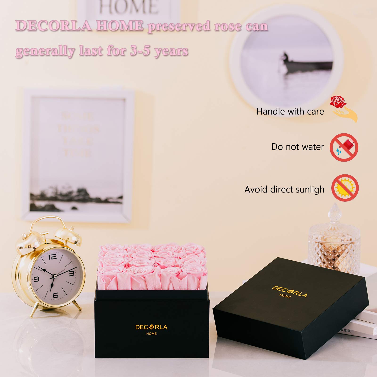 Preserved Rose Gift Box - 16 Cherry Pink Eternal Roses for Women | Long Lasting Birthday Party Decorations, Wedding Centerpiece & Romantic Home Decor