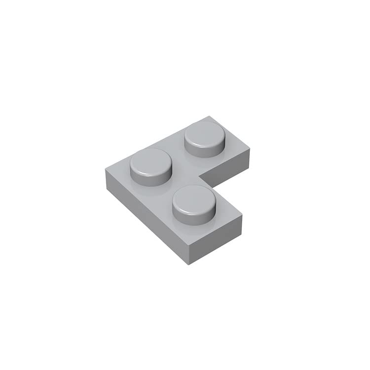 100-Piece Classic Light Grey 2x2 Corner Building Plates - 100% Compatible with Lego 2420 & All Major Brick Brands | Creative Construction Toy for Kids & Adults | Perfect for MOC Models, DIY Projects & STEM Learning