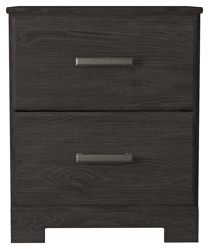 Belachime Modern Charcoal Nightstand with 2 Drawers - Stylish Bedside Table for Bedroom, Living Room, or Office Storage