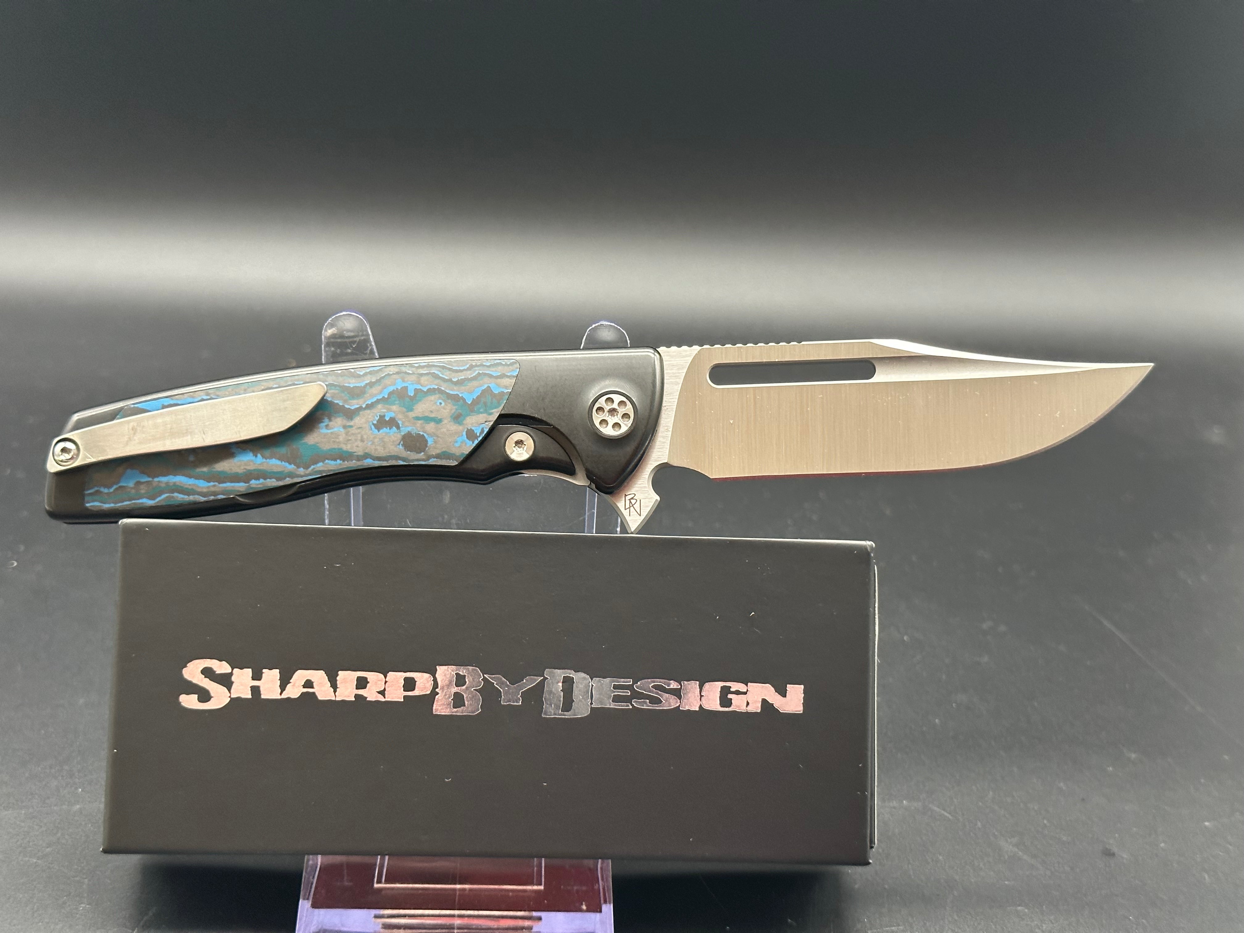 Sharp By Design Evo Typhoon Bowie Knife - Black PVD Coated with Arctic Frost Fat Carbon Inlay | Tactical Survival, Outdoor Camping & EDC Collection