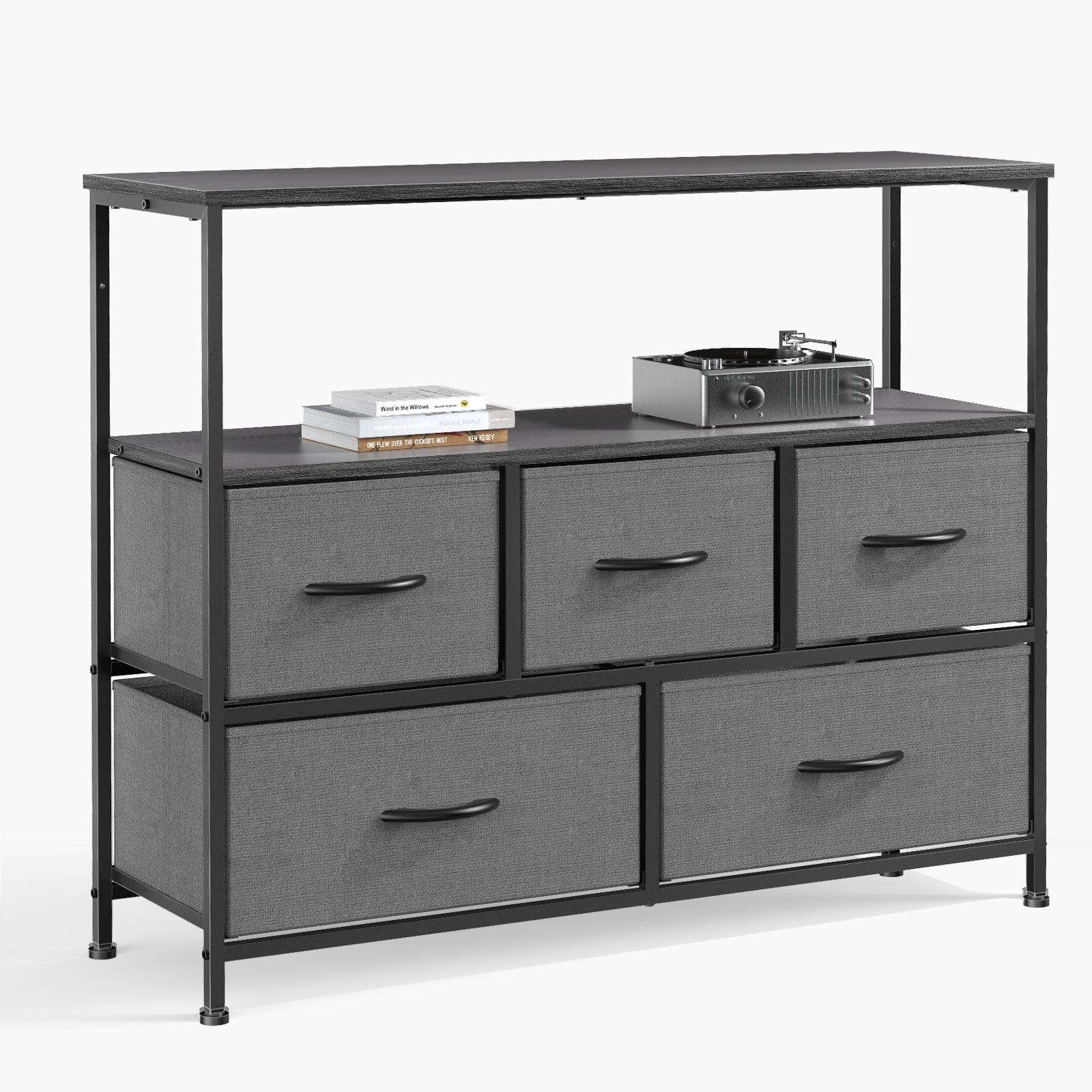 5-Drawer Fabric Dresser with Metal Frame - Modern Bedroom Chest of Drawers for Clothes Storage | Perfect for Small Spaces, Dorm Rooms & Apartment Organization