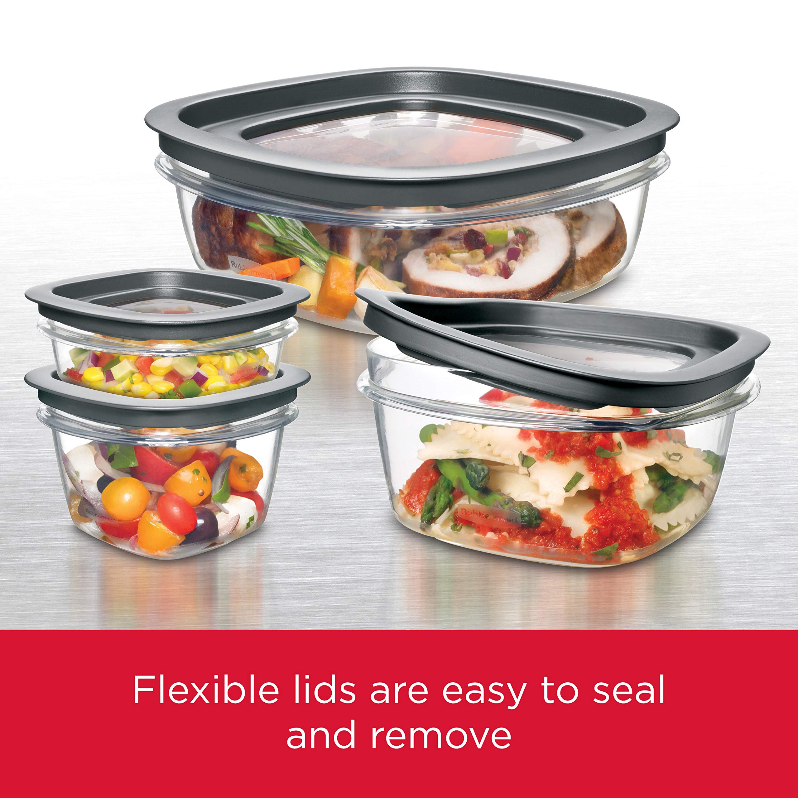 Rubbermaid Food Storage Containers with Lids - 28-Piece Set & Brilliance Airtight Containers - 12-Piece Set | BPA-Free, Stackable Kitchen Organizers for Meal Prep, Leftovers & Pantry Storage
