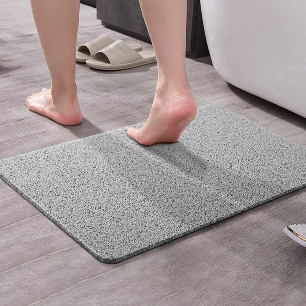 Non-Slip PVC Loofah Bath Mat - 24x32 Inch Phthalate-Free Quick-Drying Shower Tub Mat with Drain Holes for Wet Bathroom Areas - Perfect for Bath, Shower & Spa Safety