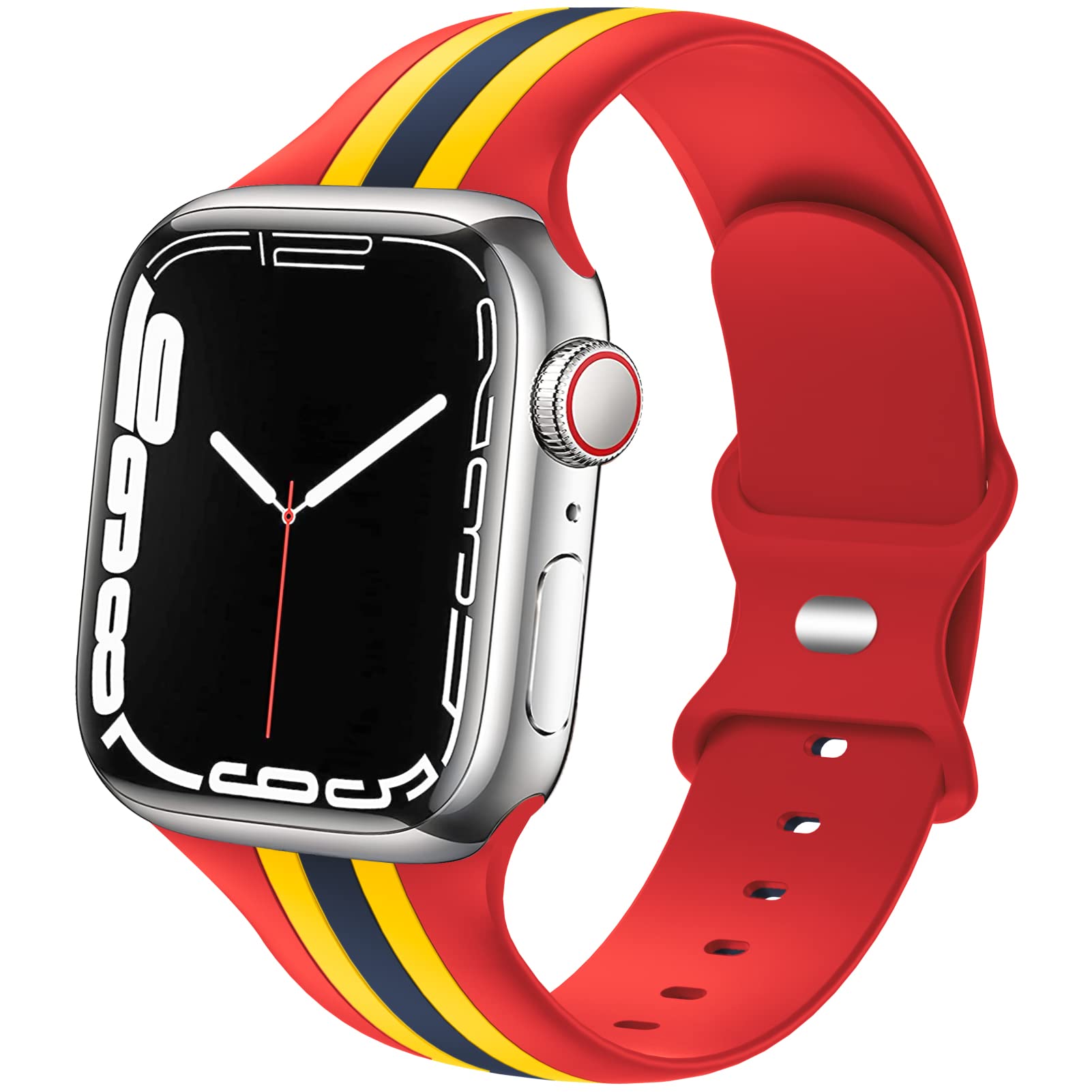 Premium Sport Bands for Apple Watch 38mm 40mm 41mm 42mm 44mm 45mm 49mm - Compatible with Series 8/7/6/5/4/3/2/1 & SE - Soft Breathable Silicone Replacement Strap for Men & Women - Perfect for Workouts, Running & Daily Wear