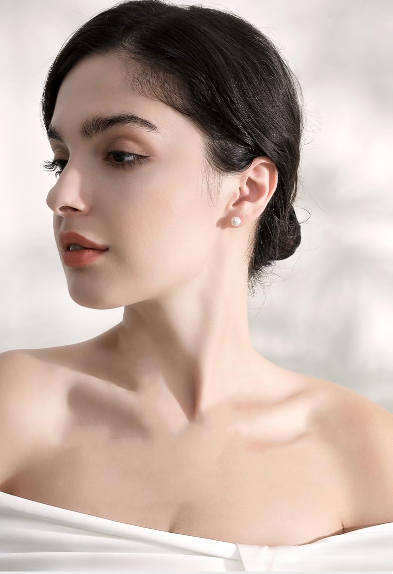 18K Gold Akoya Pearl Stud Earrings for Women - Genuine Handpicked Natural Pearls Jewelry - Anniversary, Birthday, Christmas, Mother's Day & Valentine's Day Gift for Wife (7.5-8mm, 18k Gold) - Perfect for Weddings, Date Nights & Special Occasions