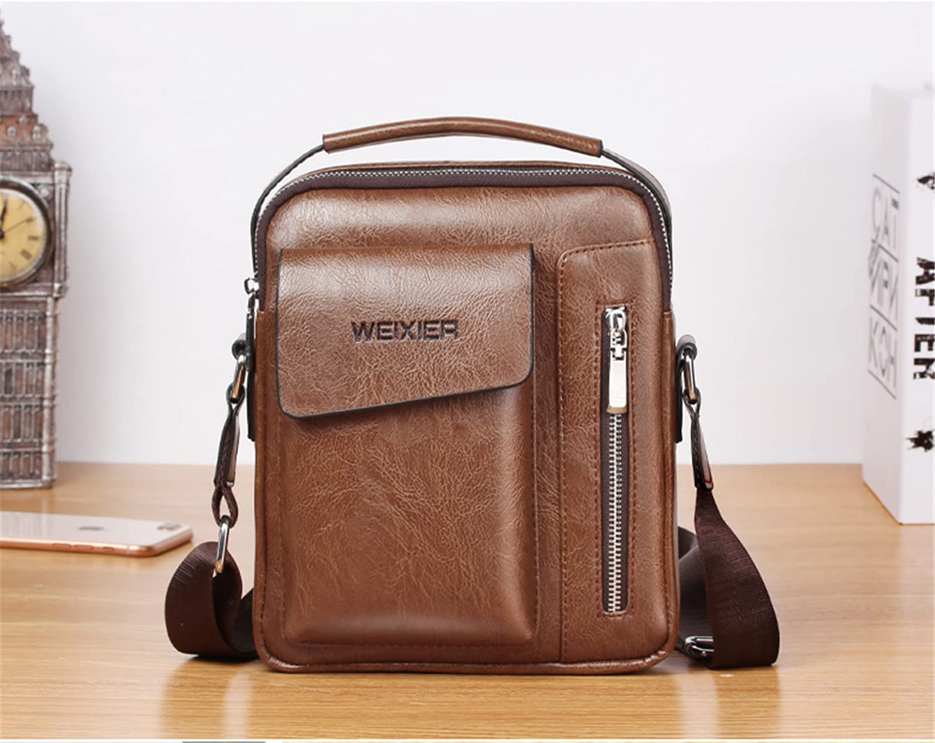Men's Leather Crossbody Bag - Stylish Messenger Tote for Everyday Use | Perfect for Work, Travel & Casual Outings