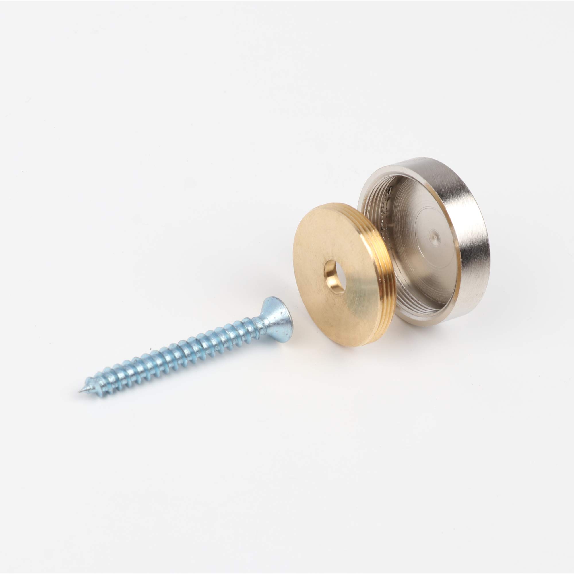 Decorative Brass Mirror Screws with Satin Nickel Finish - 1 Inch Mirror Nails (4 Pack) - Perfect for Framing Mirrors, Wall Art, and DIY Home Decor Projects