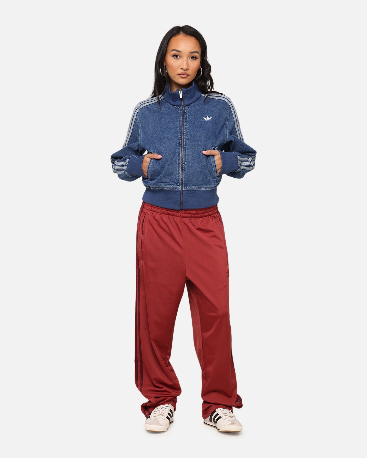 Adidas Firebird Track Pants for Women - Ruby Red Athletic Joggers for Running, Gym & Casual Wear