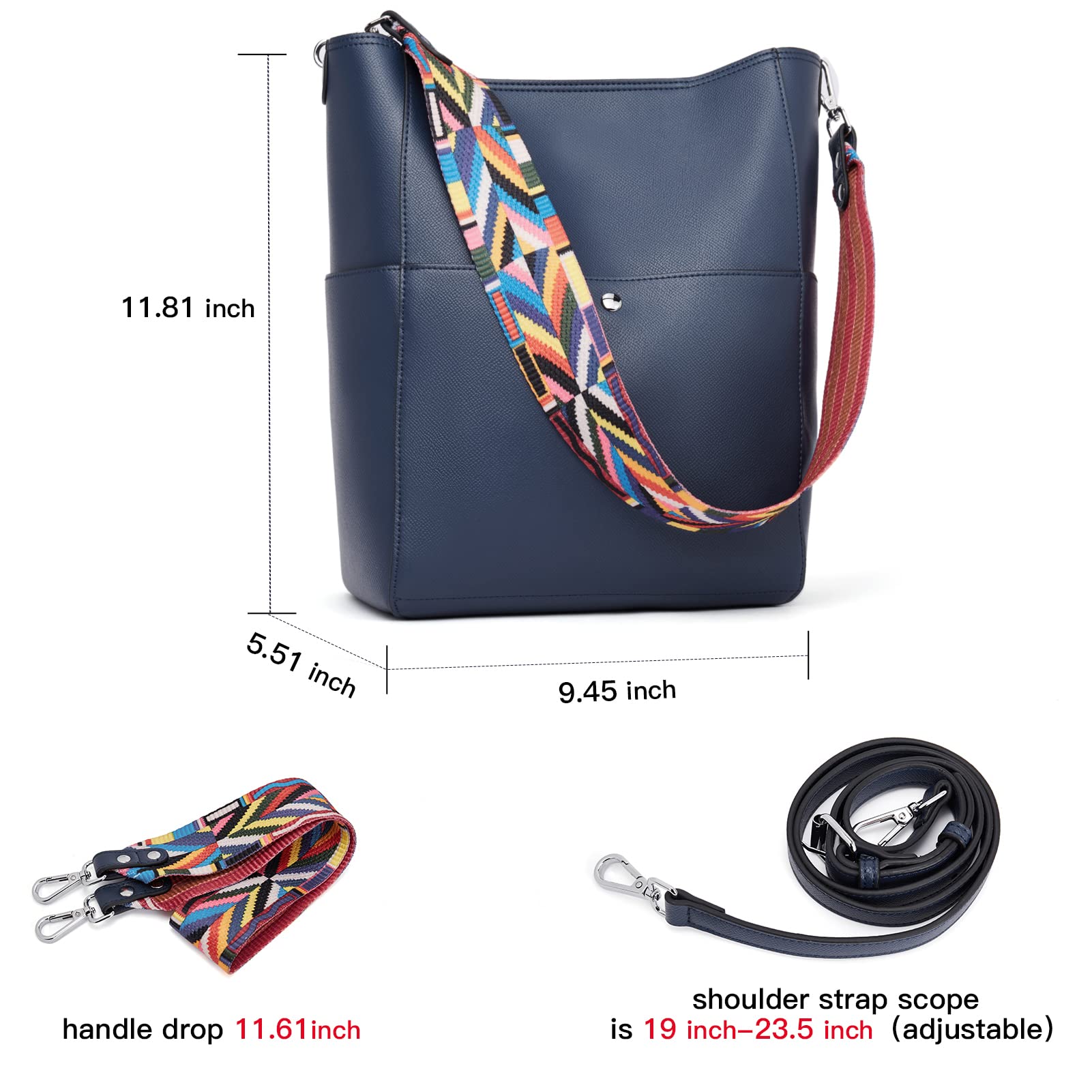 BROMEN Leather Hobo Bag for Women - Stylish Shoulder & Crossbody Purse for Daily Use