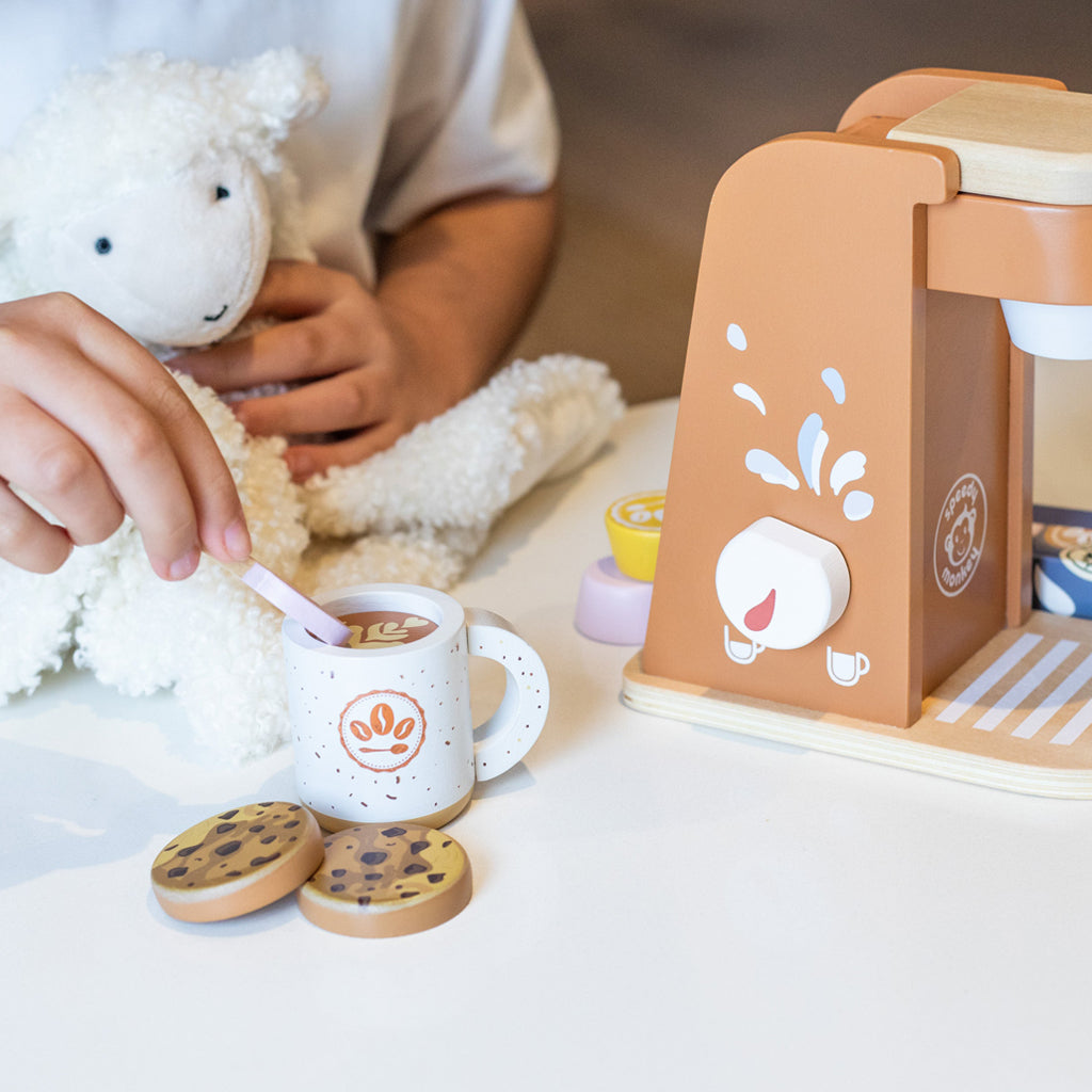 Personalized Toy Coffee Machine for Kids - Pretend Play Barista Set, Perfect for Imaginative Play & Birthday Gifts - Play Kitchen Accessories for Toddlers & Children