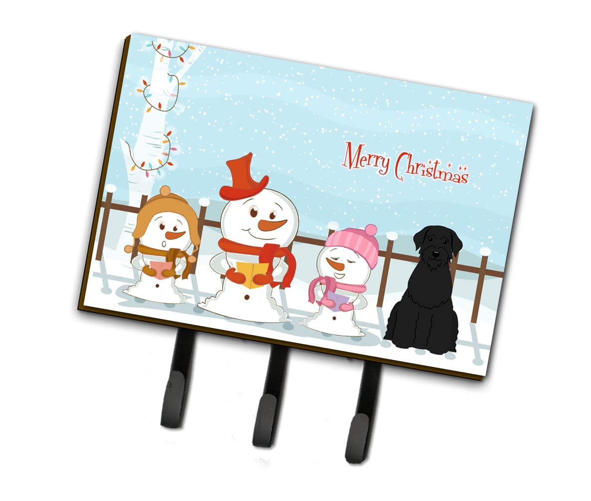 Caroline's Treasures BB2397TH68 Merry Christmas Carolers Giant Schnauzer Wall Hook - Key Holder, Coat Rack, Leash Hanger for Keys, Towels & Aprons - Perfect for Entryway, Kitchen & Holiday Decor