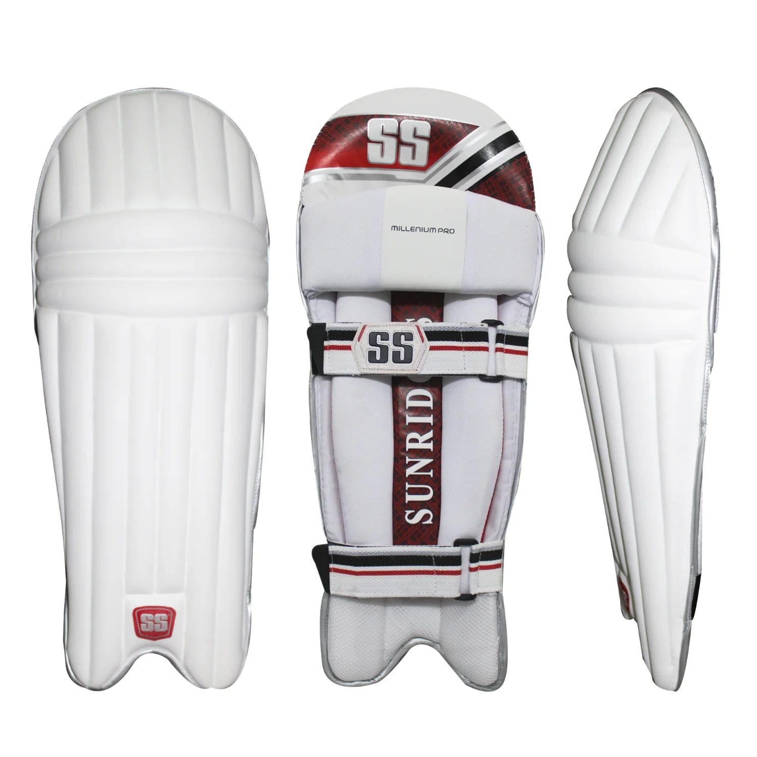 SS Millenium PRO Molded Adult Batting Leg Guards - Cricket & Baseball Protective Gear for Practice & Games - Lightweight Shin Guards for Sports Training & Matches