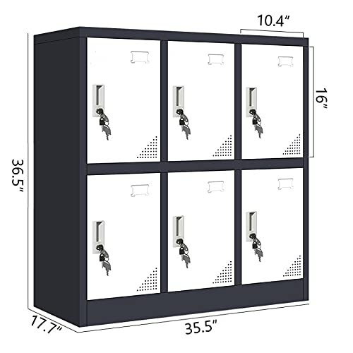 Steel Storage Locker for Office, Home & School - Gray Metal Organizer Cabinet for Kids, Students & Employees (W6D) - Perfect for Closet Organization, Dorm Room Storage & Workplace Lockers