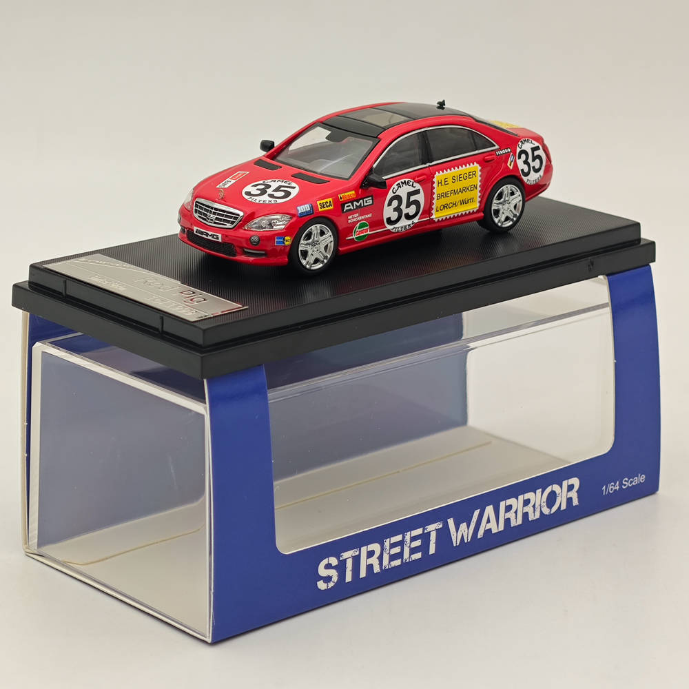 1/64 Scale Mercedes Benz S Class S65 W221 Red Pig #35 Diecast Model Car - Limited Edition Collectible for Display & Racing Simulation