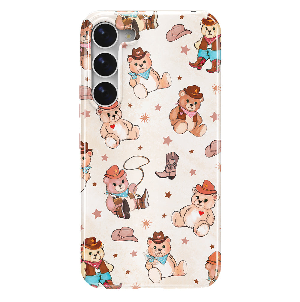 Trendy Cowboy Teddy Bear Samsung Phone Case - Durable Protective Cover for Samsung Galaxy S21/S20/Note 20 - Perfect for Western Lovers & Country Music Fans