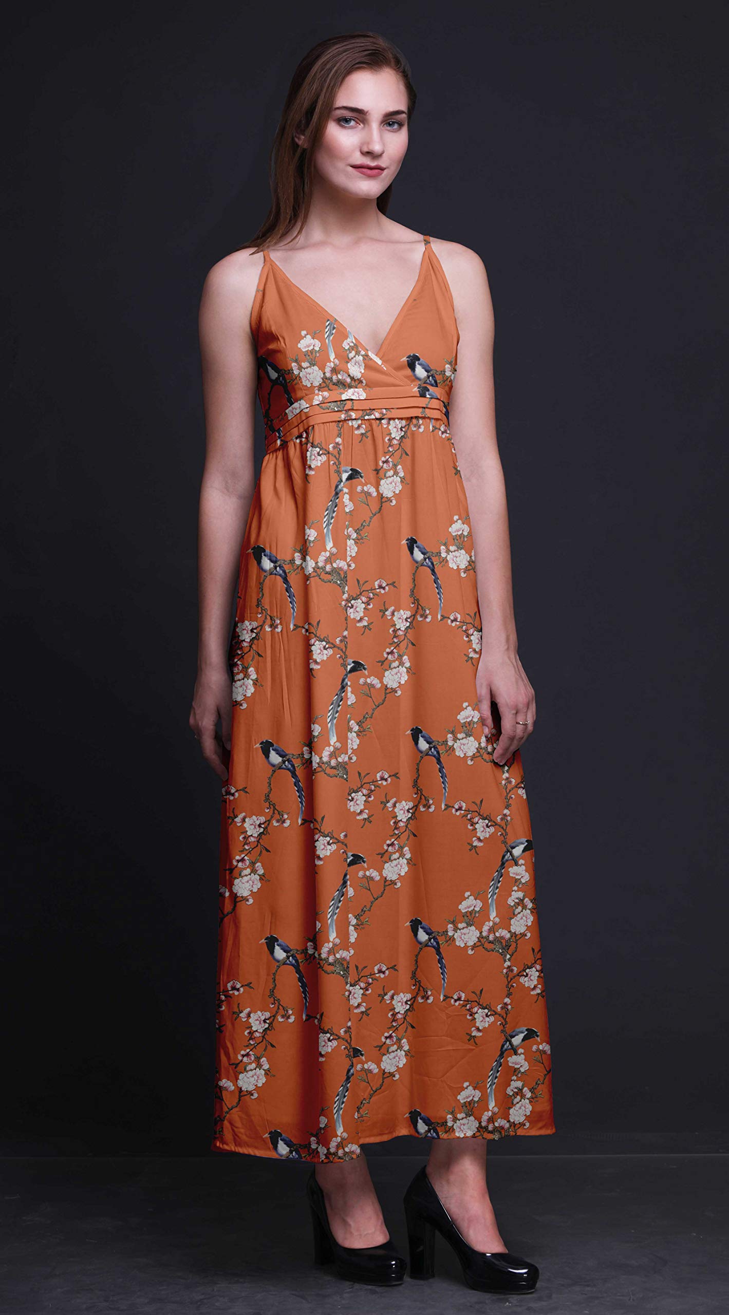 Bimba Women's Printed Sleeveless Bohemian Maxi Dress - Strappy Summer Beach Cover Up for Vacation, Pool Party & Tropical Getaway