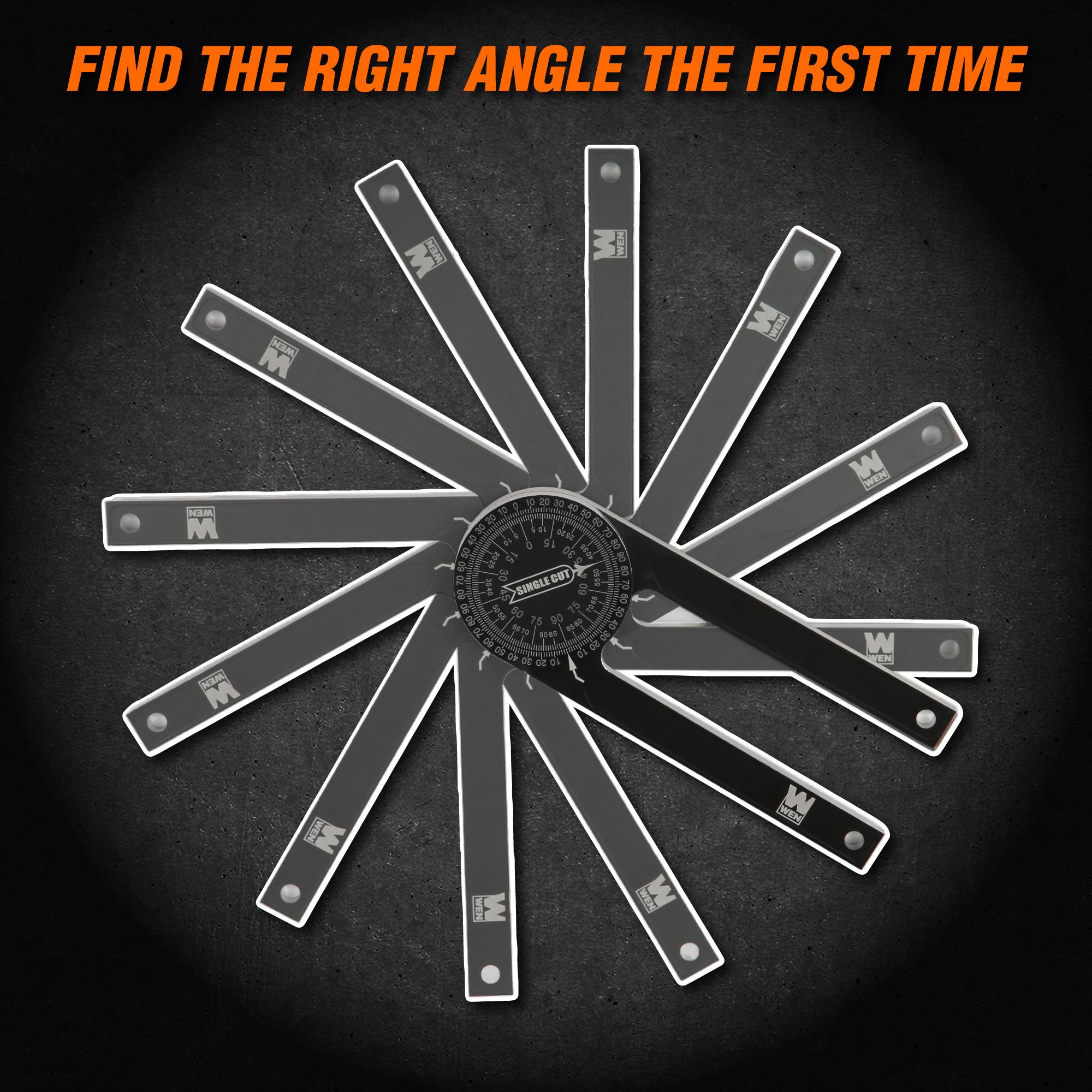 WEN ME175P 7.25 Inch Aluminum Alloy Miter Saw Protractor with Laser Engraved Scales - Precision Angle Measuring Tool for Woodworking, Carpentry & DIY Projects