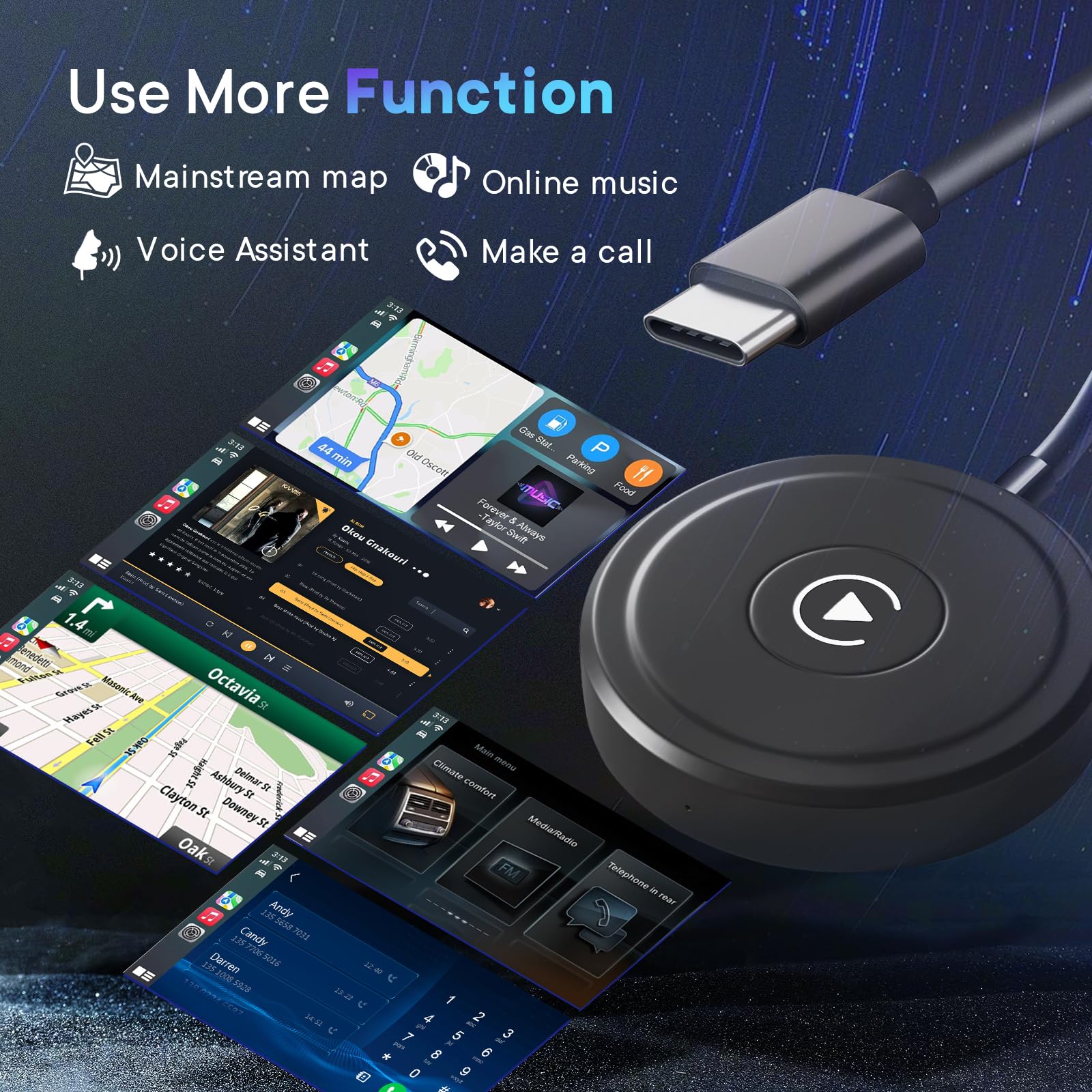 2023 Upgraded Wireless CarPlay Adapter - Plug & Play Dongle Converts Wired to Wireless for iPhone iOS 10+ | Fast Connection & Easy Setup | Compatible with 2016+ Cars | Perfect for Commuting, Road Trips & Hands-Free Driving