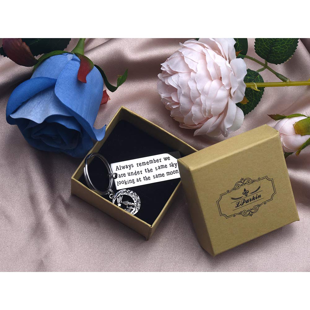 Long Distance Relationship Gifts - 'Always Under The Same Sky' Engraved Keychain for Couples, Best Friends, Boyfriend & Husband - Perfect for Anniversaries, Valentine's Day & Romantic Keepsakes
