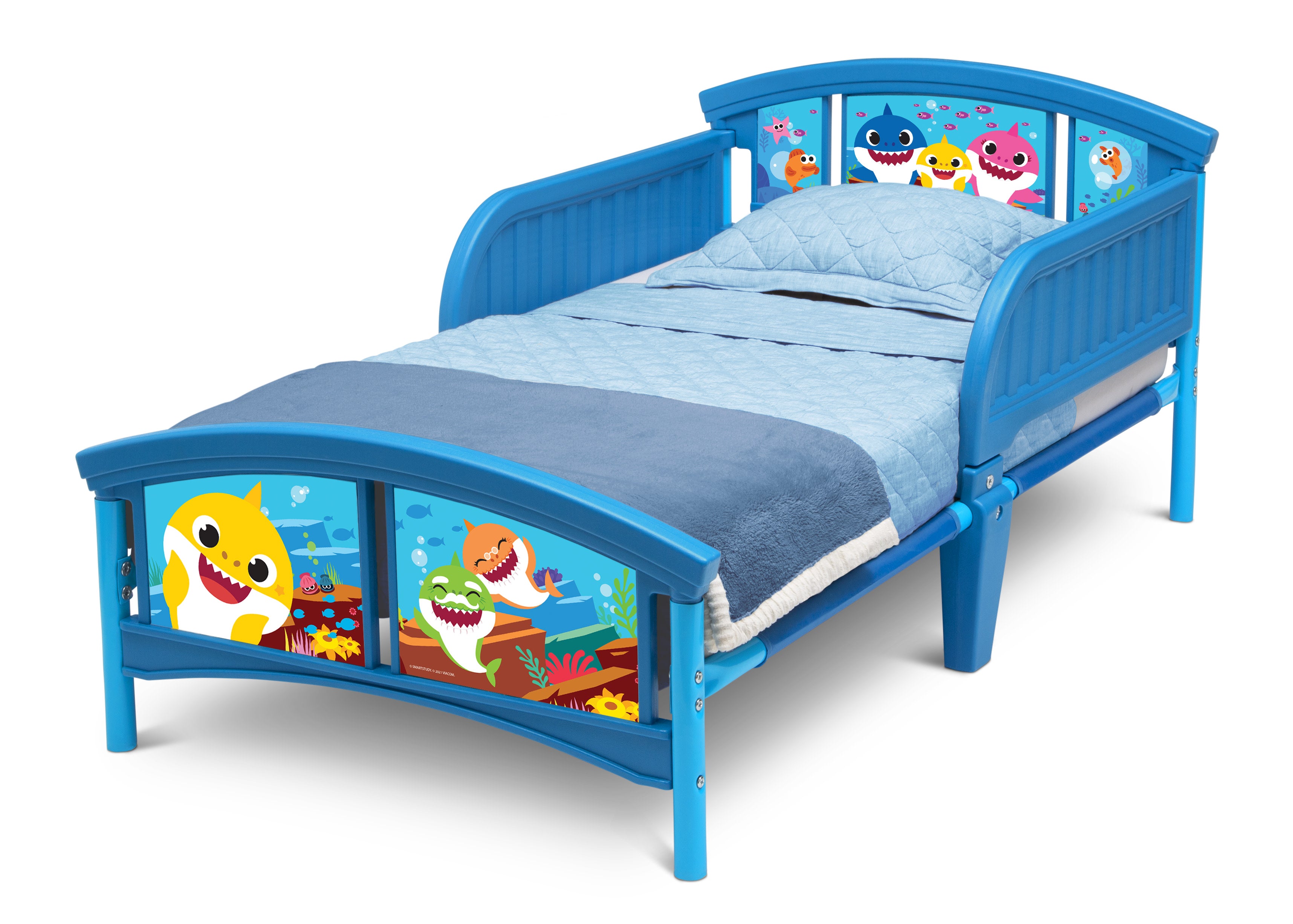 Baby Shark Toddler Plastic Bed for Kids - Fun & Safe Nursery Furniture for Boys & Girls | Perfect for Bedrooms, Playrooms & Daycare Centers