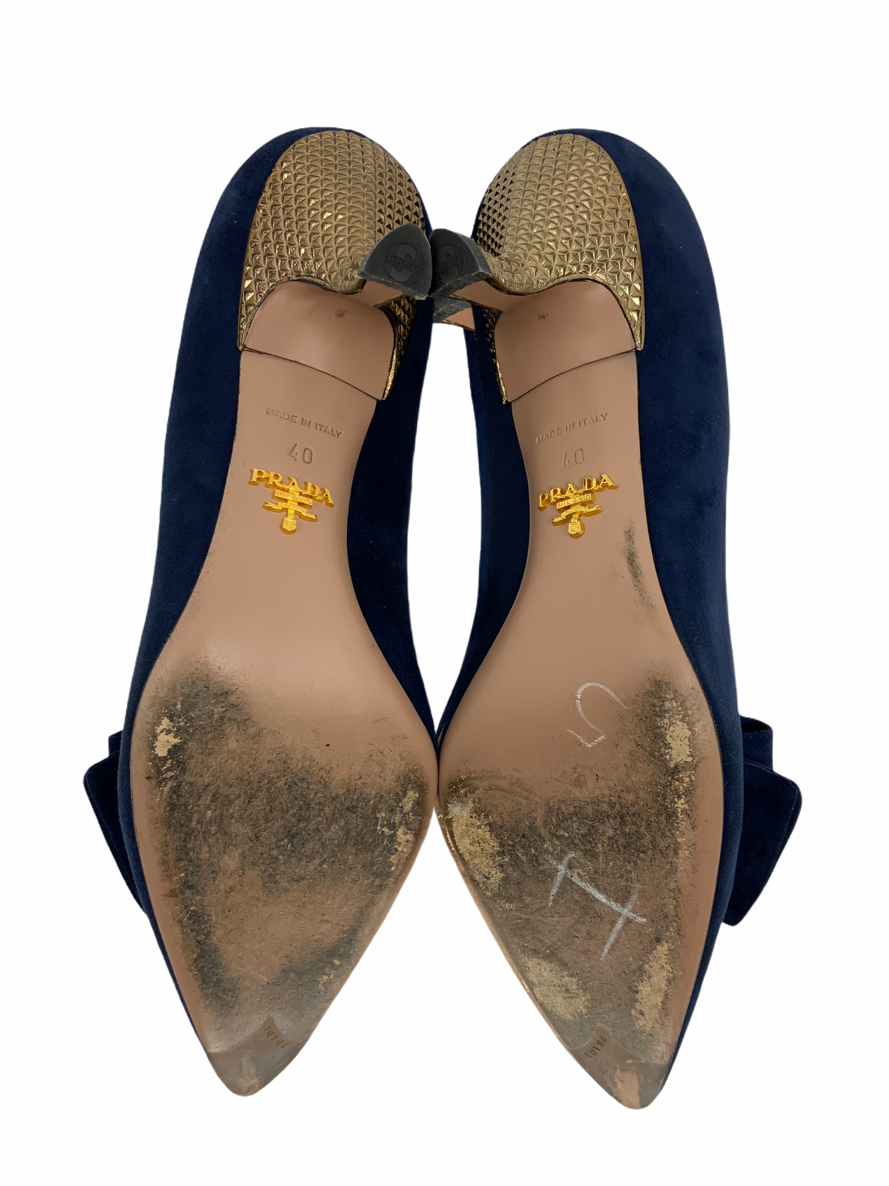 Prada Suede Bow Pumps Women's Size 10 - Elegant Pointed Toe Heels for Office, Party & Wedding Events