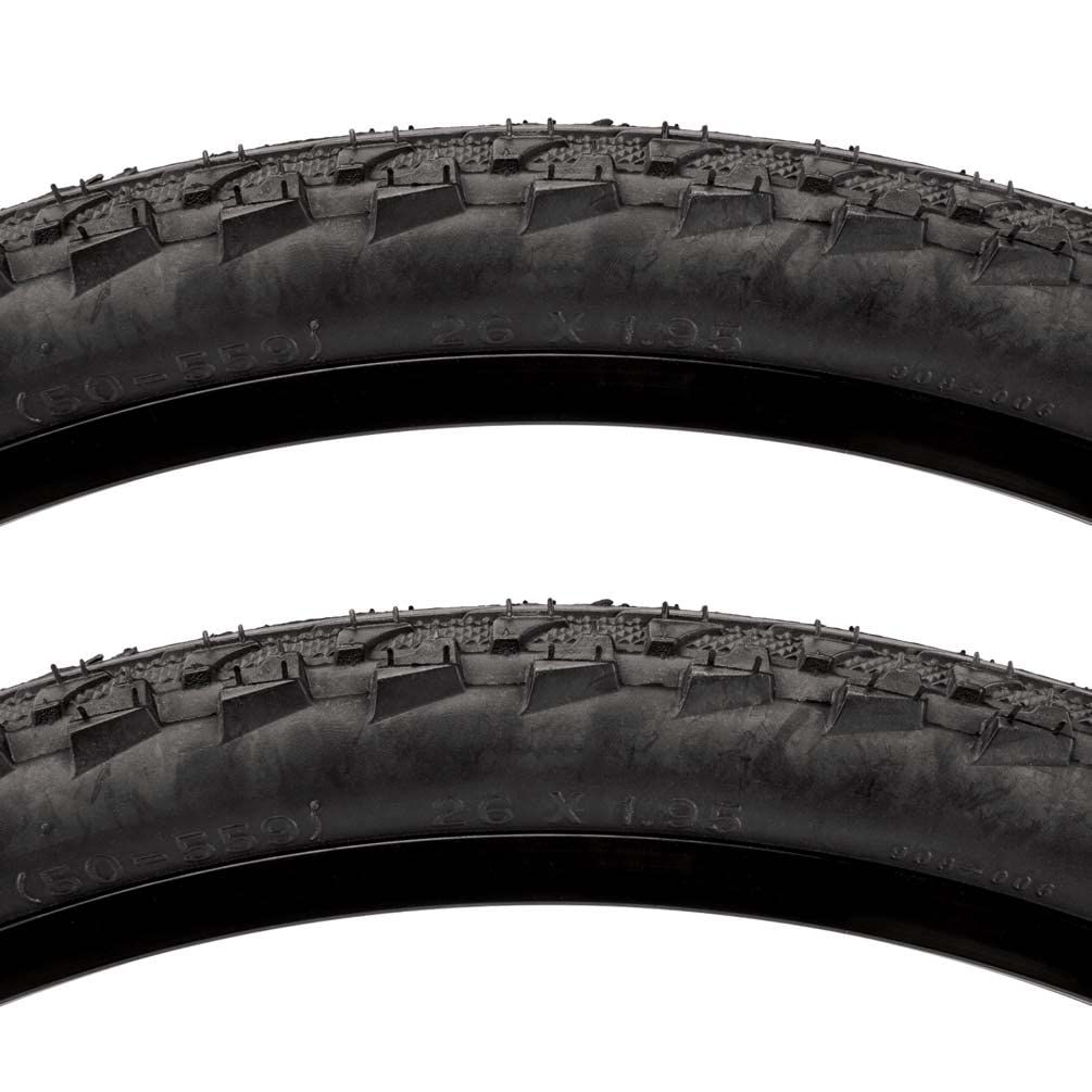 Sunlite Pathfinder MTB Urban Street City Bike Tires - 26 x 1.95 Black Wire Bead Pair - Perfect for Commuting, Trail Riding & Hybrid Bikes