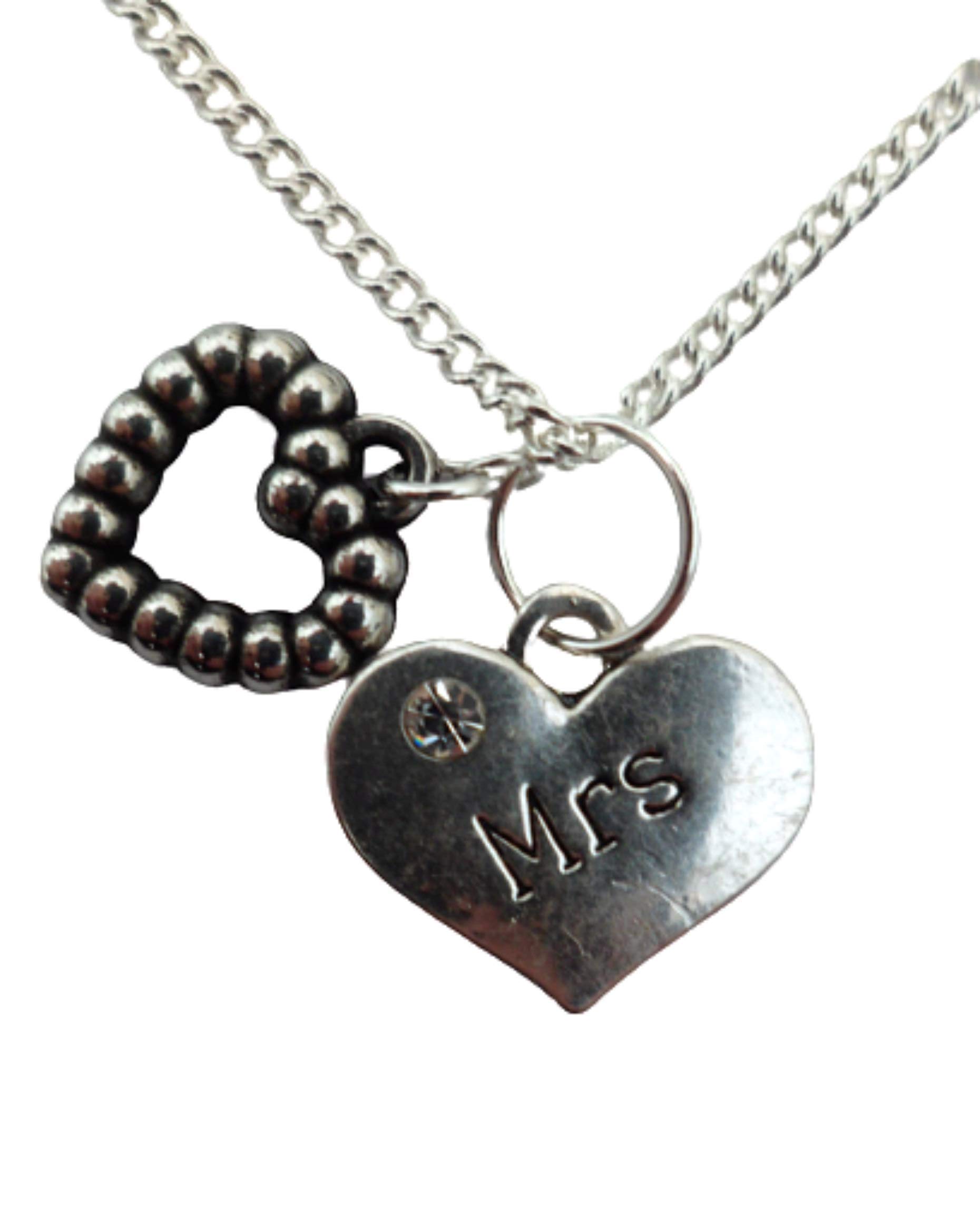 Sterling Silver Plated Heart Charm Necklace for Women - Elegant Beaded Love Pendant Jewelry Gift for Her - Perfect for Anniversaries, Valentine's Day & Romantic Occasions