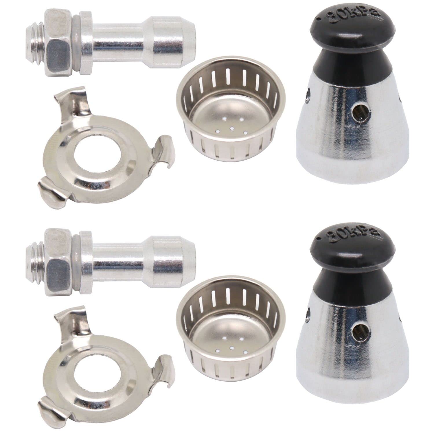 Universal Pressure Cooker Valve 80KPA - 2 Pack Replacement Relief Jigger Valve with Anti-Blocking Cover & Bracket - Compatible with Most Pressure Cookers - Perfect for Home Cooking, Meal Prep & Canning