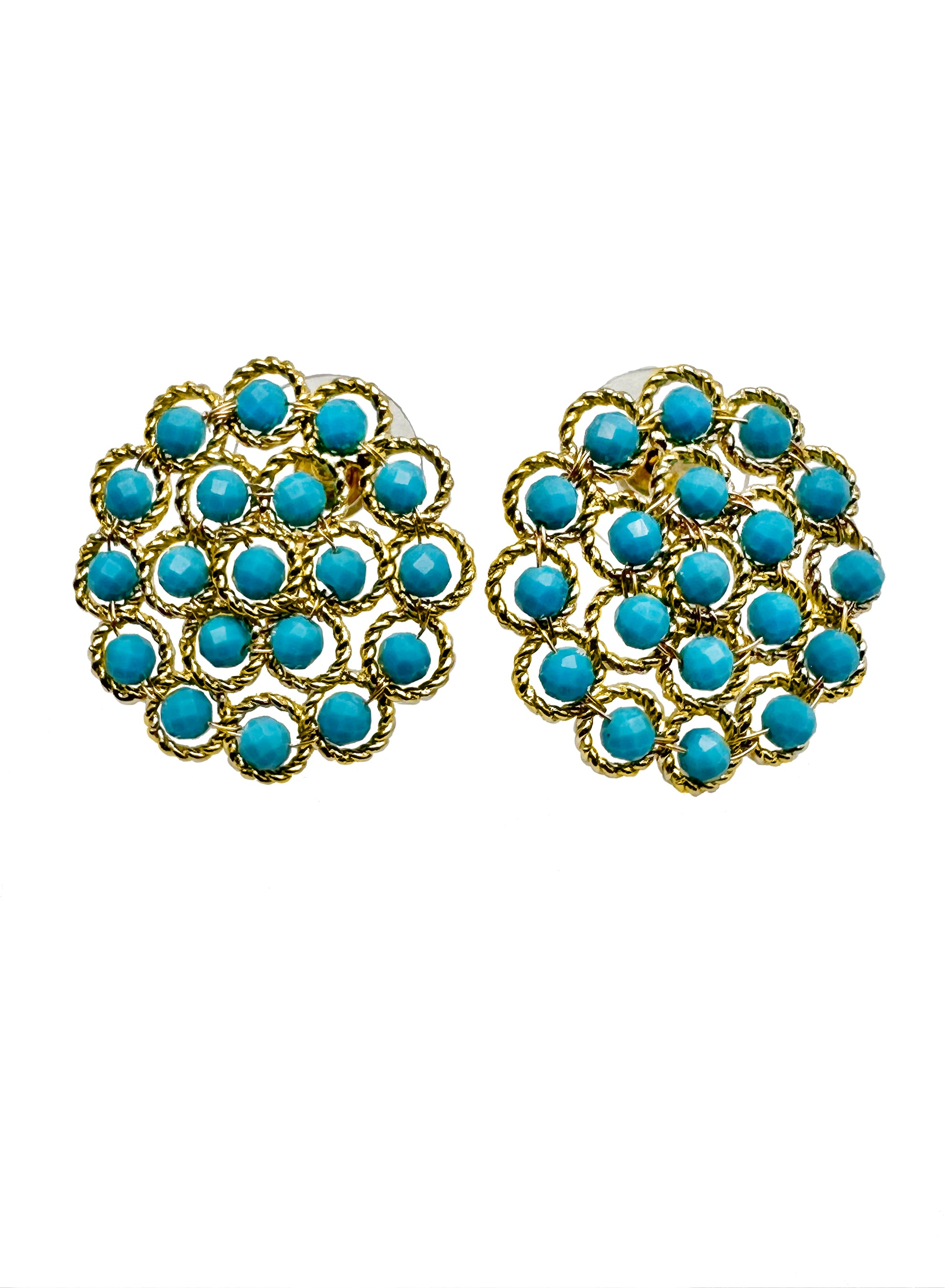 Turquoise Statement Earrings KE007 - Handmade Boho Chic Jewelry for Women, Gift for Her - Perfect for Weddings, Parties & Special Occasions