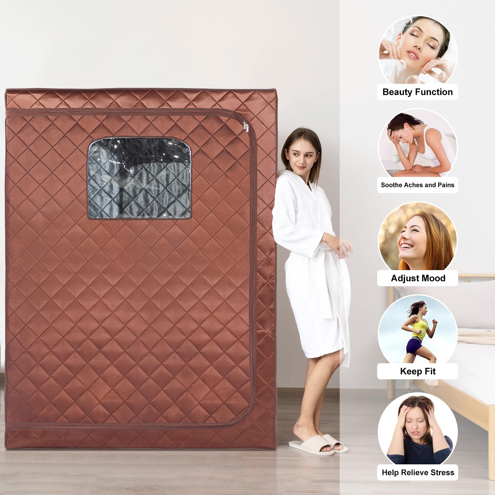 2 Person Portable Infrared Sauna Tent for Home Spa - Full Body Detox & Relaxation with Remote Control, Includes 2 Foldable Chairs (47.24