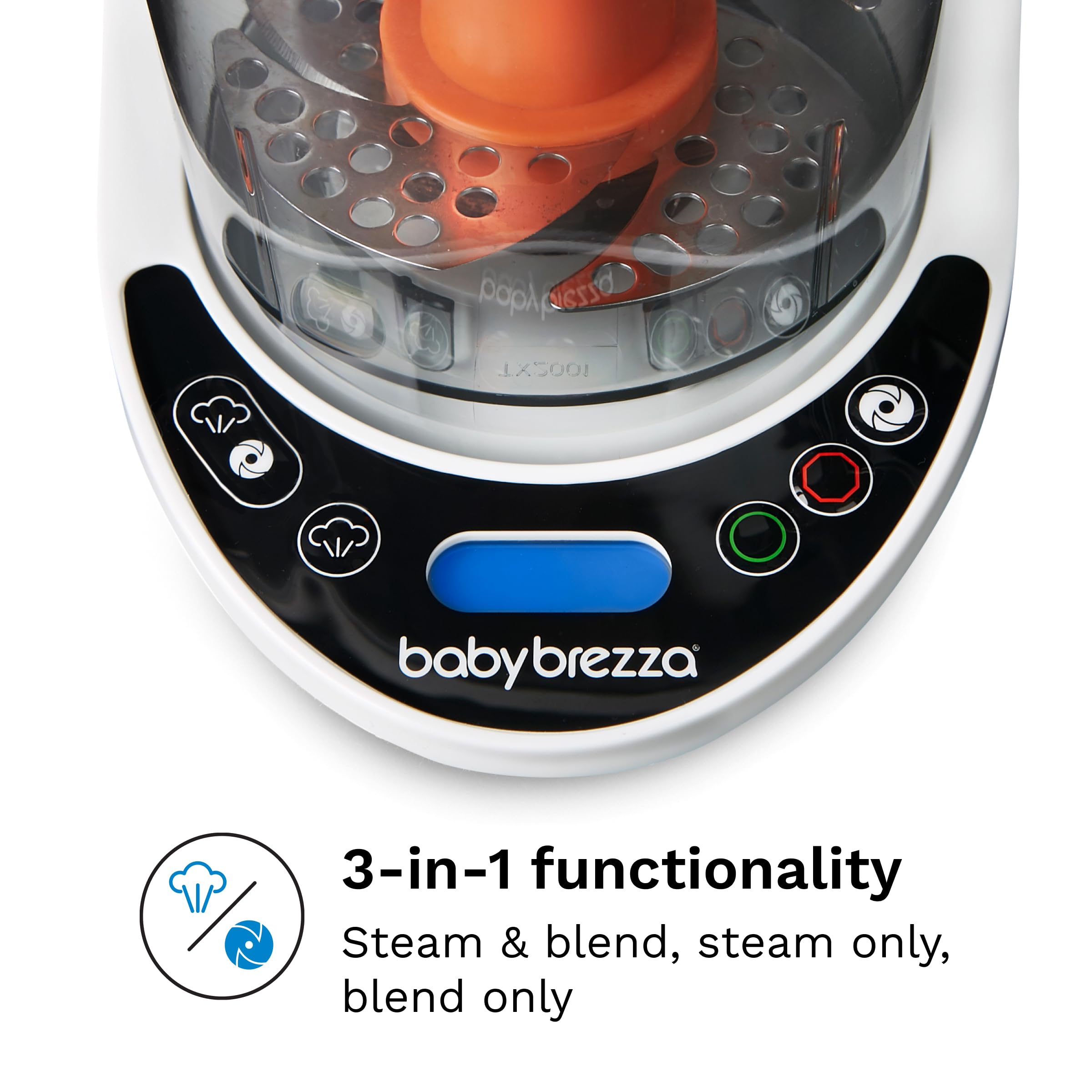 Baby Brezza One Step Baby Food Maker Deluxe – Automatic Shut Off, Dishwasher Safe Steamer & Blender for Homemade Organic Purees – Perfect for Infants & Toddlers – Includes 3 Pouches + 3 Funnels – Ideal for Busy Parents Making Healthy Meals at Home