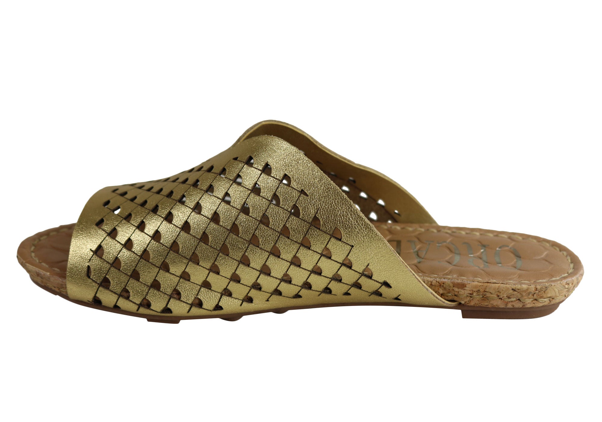 Orcade Natalie Women's Comfort Leather Slides Sandals - Made in Brazil - Perfect for Beach, Pool & Summer Casual Wear