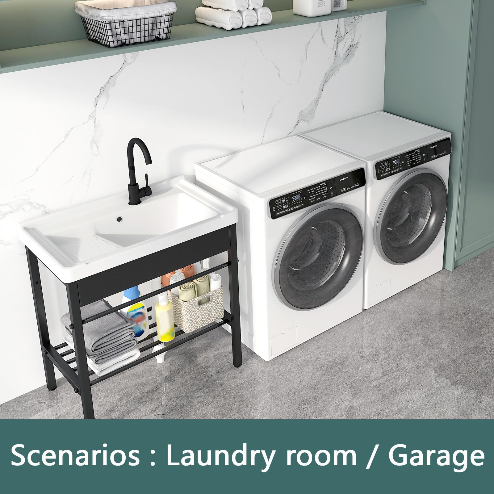 Freestanding Laundry Utility Sink - 28.3