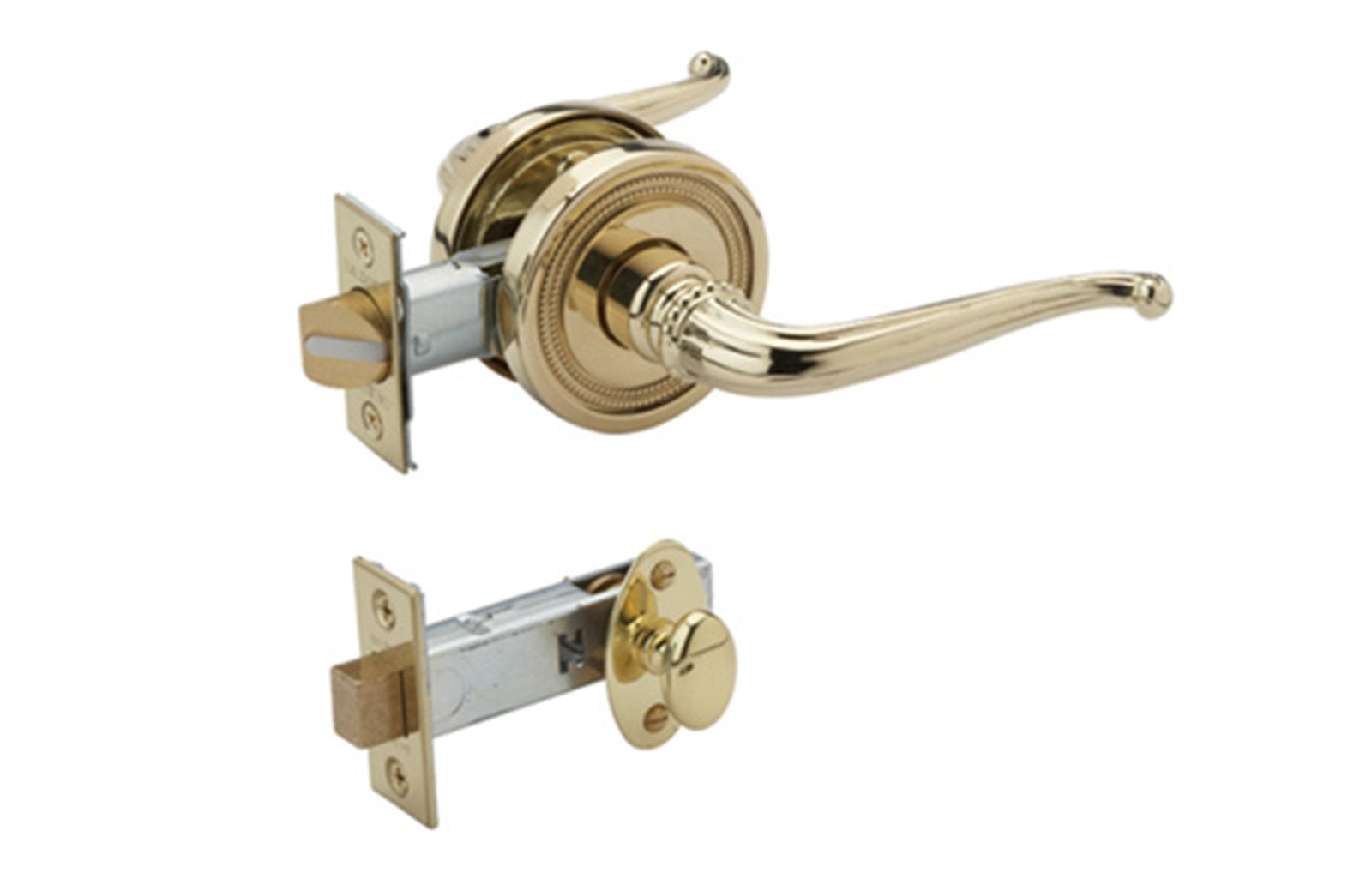 GEORGIAN Door Lever with Privacy Bolt 5033 - Modern Interior Door Handle for Bedroom, Bathroom & Closet - Secure & Stylish Hardware for Home & Office