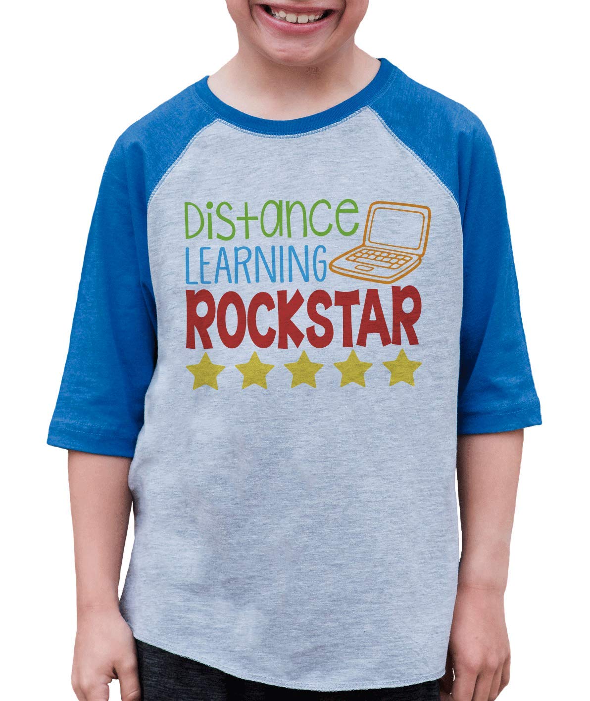 7 ate 9 Apparel Kids Distance Learning Rockstar School Shirt - Comfortable Online Class T-Shirt for Boys & Girls - Perfect for Virtual School, Homeschooling & Remote Education