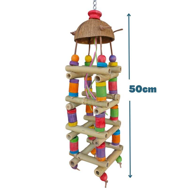 Premium Bamboo Jungle Tower Cat Climbing Tree - Durable & Eco-Friendly Cat Condo for Indoor Play, Scratching & Resting - Perfect for Small Spaces & Multi-Cat Households
