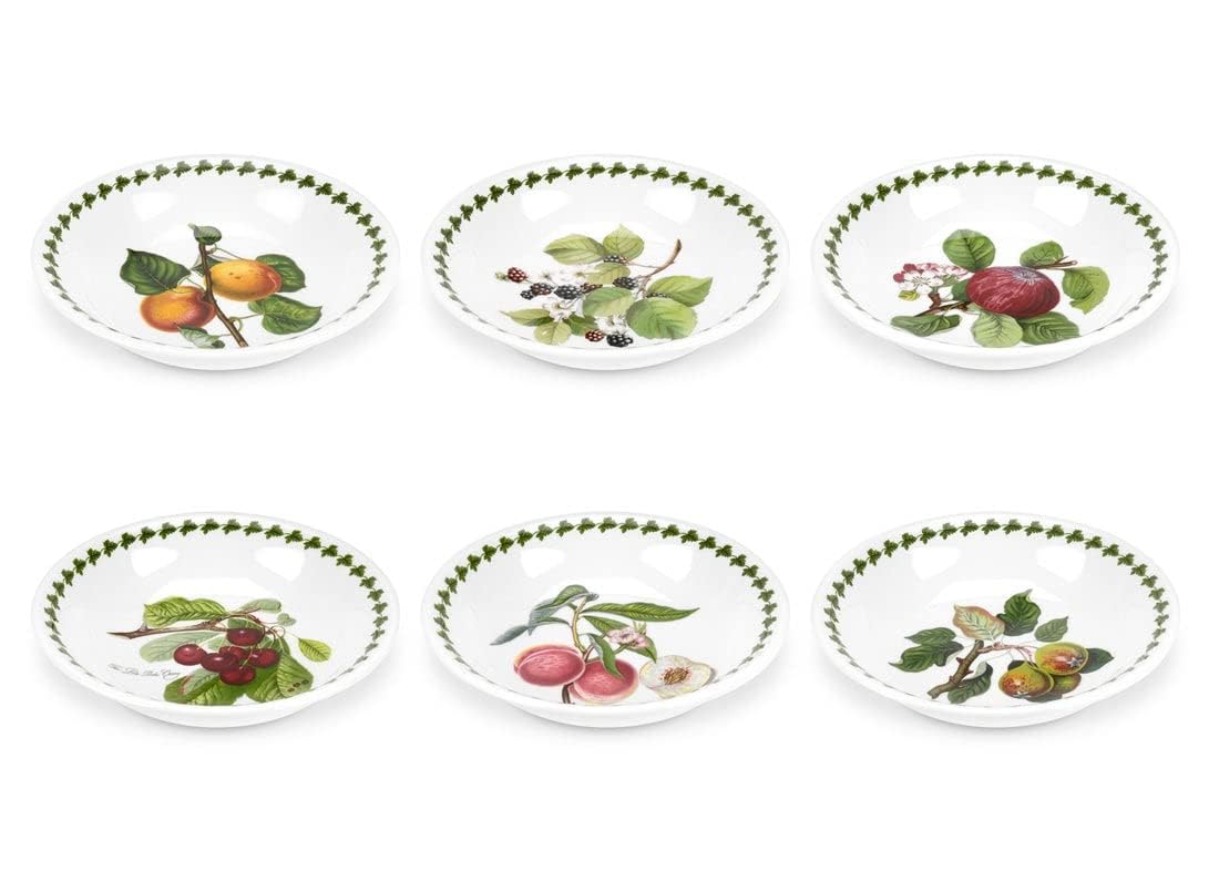 Portmeirion Pomona Pasta Bowl Set - 6 Piece 8.5 Inch Fine Earthenware Dinnerware | Microwave & Dishwasher Safe | Made in England | Perfect for Italian Pasta, Salad, Soup Serving & Dinner Parties