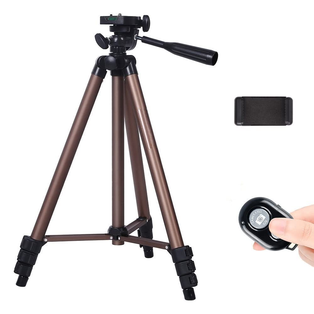 Professional Aluminum Mini Tripod with Bluetooth Remote - Lightweight Camera Stand for Smartphones, DSLR, and Live Streaming - Perfect for Travel, Vlogging, and Photography (Color: Non-Bluetooth Version)